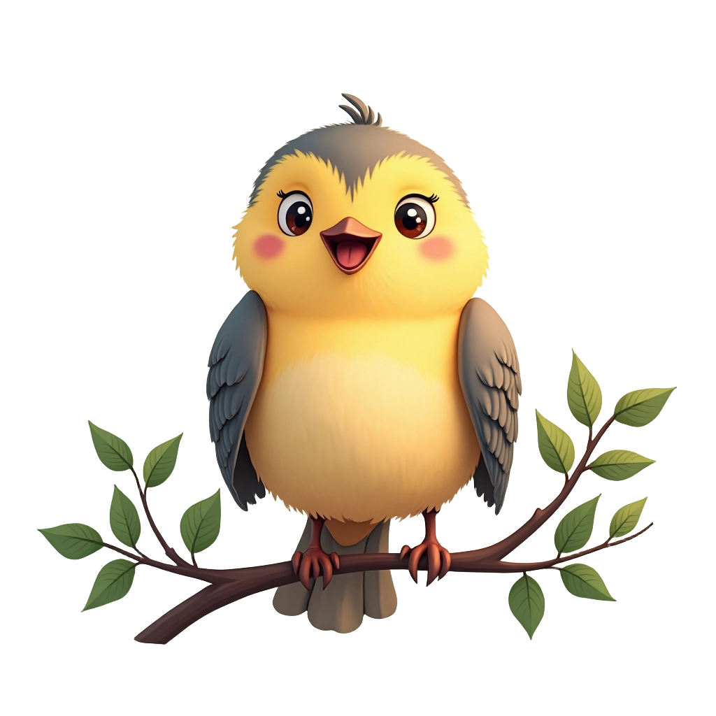 Chirpy Bird on a Branch